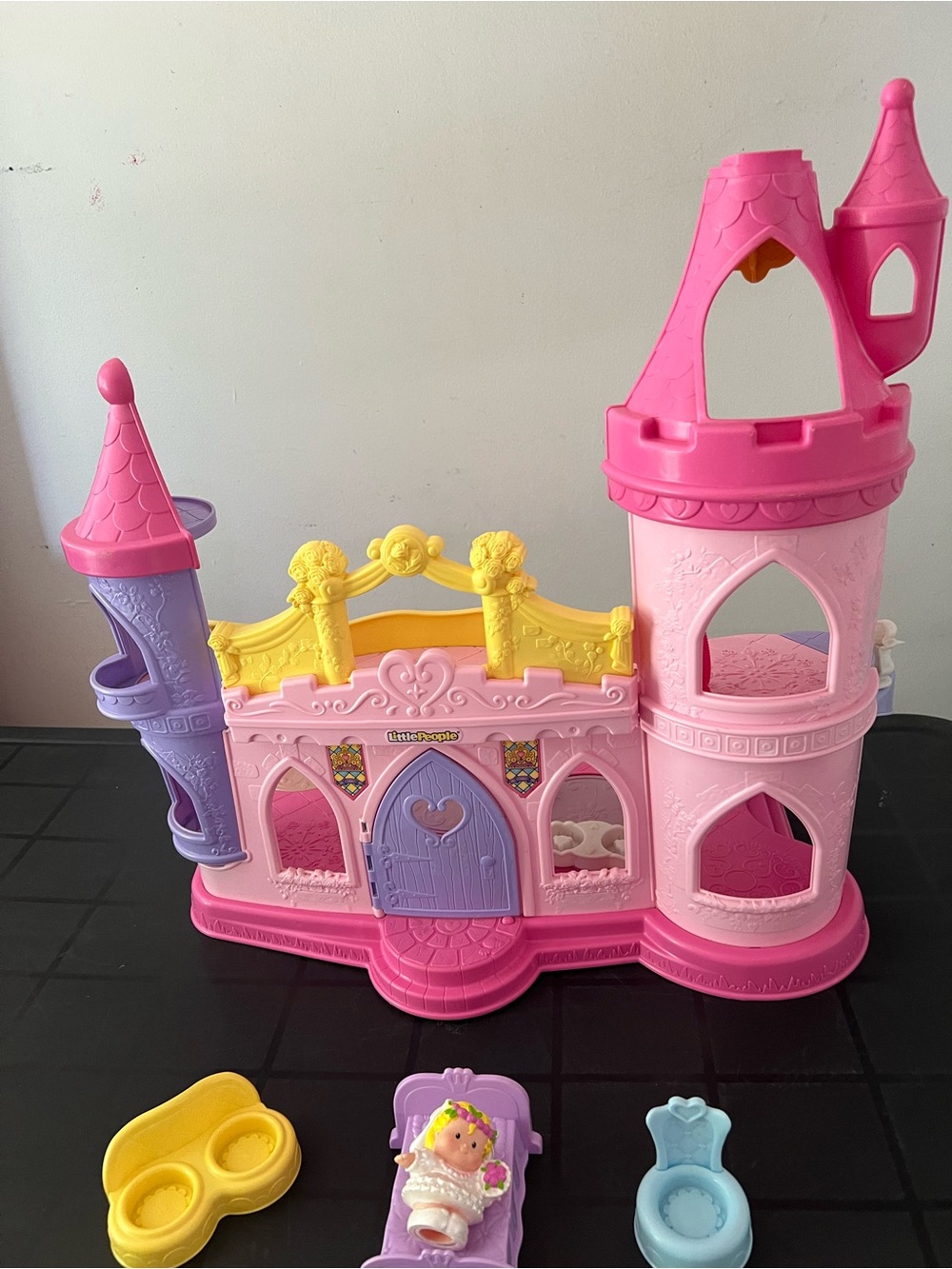 Rare Fisher-Price Little People Beauty & The Beast Princess Castle Playset